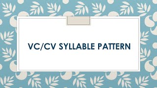 Classroom Lesson VCCV Syllable Pattern [upl. by Laden]