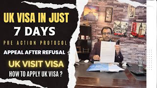 UK Visa in just 7 DaysPre Action ProtocolHow to Apply UK VisaUK Visa RefusedChance After Refusal [upl. by Adiene]