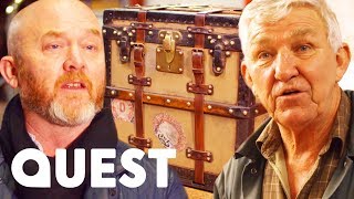 Carefully Restoring A Louis Vuitton Trunk From The 1900s  Salvage Hunters The Restorers [upl. by Nitsirk]