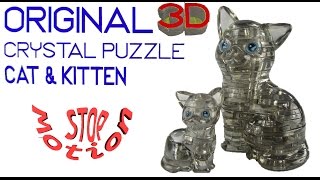 BePuzzled Cat and Kitten Original 3D Crystal puzzle  Stop Motion Build [upl. by Ettari532]