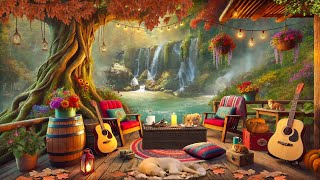 quot Beautiful Autumn Waterfall quot Peaceful Corner Fall in Enchanting Deep Forest to Study Sleep [upl. by Entruoc150]