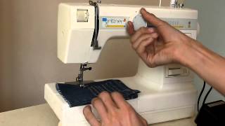 Sewing machine Швейная машина Gritzner Excellent 717 test х\б джинс кожа [upl. by Yrrad]