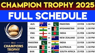 ICC Champions Trophy 2025 Schedule [upl. by Ahsinan]