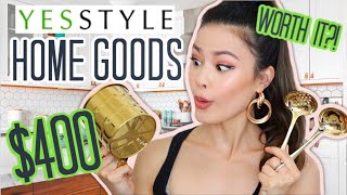 HIGHEND HOME GOODS DUPES 400 Worth of Yesstyle Decor Kitchen amp Organization Worth it [upl. by Waddell]