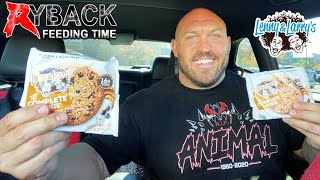 Lenny and Larry’s Chocolate Peanut Butter Protein Cookie with Starbucks Coffee Ryback Feeding Time [upl. by Kaye677]