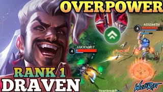 DRAVEN AGGRESSIVE MVP PLAY MONSTER ONE SHOT BUILD  TOP 1 GLOBAL DRAVEN BY ADS244TH  WILD RIFT [upl. by Studdard]