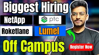 Netapp PTC Lumel Biggest Hiring  OFF Campus Drive For 2024 2023 2022 Batch  Fresher Job [upl. by Eliath]