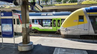 4K Cabride Führerstandmitfahrt BielBienne  La ChauxdeFonds en cabine d’une Domino RBDe 560 [upl. by Neysa]