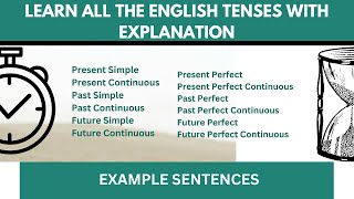 English grammar Tenses 12 tenses with examples learnenglish englishgrammar englishgrammarpractice [upl. by Acimehs294]