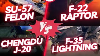 F22 Vs F35 Vs J20 Vs Su57 Which Stealth Fighter Is The Best [upl. by Zahc]