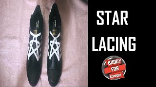 star lace How to Star lacing step by step How To STAR Lace Shoes  cool lacing Buddy for Support [upl. by Afihtan]