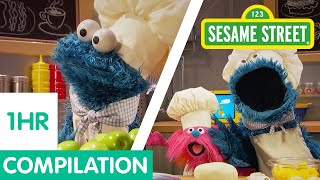 Sesame Street Cookie Monster Foodie Truck Compilation  1 Hour Long [upl. by Meehan]