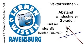 Abstand windschiefer Geraden und Punktberechnung by Lernen amp Wissen [upl. by Coffeng]