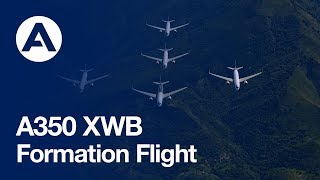 “Family flight” – Five Airbus A350 XWBs together in flight [upl. by Bertolde305]