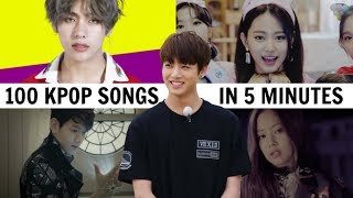 100 KPOP SONGS IN 5 MINUTES  CHALLENGE [upl. by Ahtael]