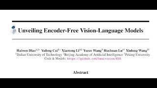 Unveiling EncoderFree VisionLanguage Models [upl. by Aeneas]