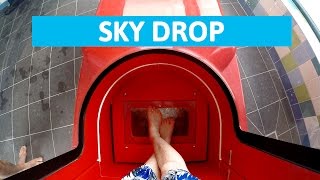 Plopsaqua De Panne  Sky Drop  Extreme Trapdoor Water Slide NEW [upl. by Doralynne669]