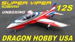 Dragon Hobby  HSD Super Viper 12S 105MM EDF Jet UNBOXING By RCINFORMER [upl. by Eymaj]