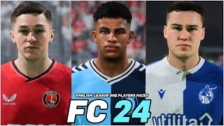 FC 24  ALL ENGLISH LEAGUE ONE PLAYERS REAL FACES [upl. by Eislehc165]