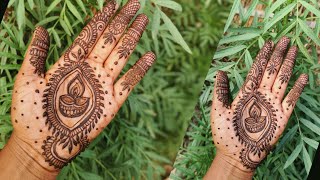 Very Easy Diwali Mehndi Design 😍  Diwali Mehndi Design 2024  Mehndi Artist Pushpa [upl. by Bigot]