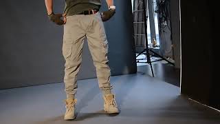 Pantalon cargo multipoches pour hommes pantalon décontracté vêtements de larmée noirs vêtements [upl. by Jasmina]