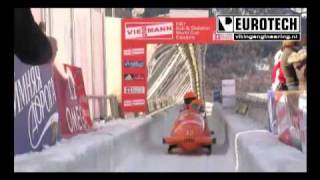 Bobsleighbobslee Dutch team Kamphuis second place World Cup bobsleigh Cesana Italy [upl. by Esdnil527]