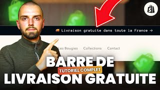 BARRE DE LIVRAISON GRATUITE SHOPIFY comment la créer en 5 minutes [upl. by Nakah]