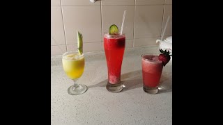 TE ENSEÑO A REALIZAR 3 RICOS REFRESCOS LIMONADA CEREZADA MANGO BICHE Y SANDIA CON FRESA [upl. by Enilec]