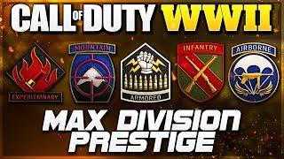 Getting ALL divisions MAX prestige in Call Of Duty WW2 What Happens COD WWII Gameplay [upl. by Urbai289]