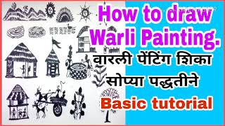 Warli paintingवारली पेंटिंग शिकाHow to drawsketch warli painting easilyArt drawing tutorial [upl. by Leisam]