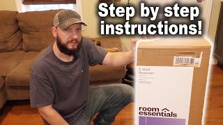 How to Assemble Room Essentials 5 Shelf Bookcase from Target [upl. by Torras]