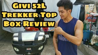 GIVI 52L TREKKER TOP BOX REVIEW  Mr MusclEMAN [upl. by Alled907]