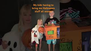 My kids having to help me decorate for Halloween halloween halloweendecorations halloween2024 [upl. by Janot698]