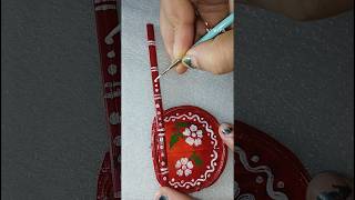 Kolka Art on Hatpakha  Traditional Art  Hatpakha Decoration  Hand fan painting  হাতপাখা ডিজাইন [upl. by Tadich]