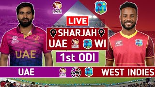 UAE vs WI 1st ODI Live Scores  United Arab Emirates vs West Indies 1st ODI Live Scores amp Commentary [upl. by Arualana326]