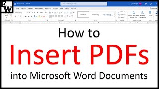 How to Insert PDFs into Microsoft Word Documents PC amp Mac [upl. by Eillek]