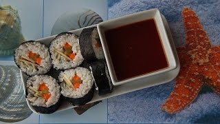 Sushi How to roll sushi without bamboo roller  Sašina kuhinja [upl. by Shanleigh]