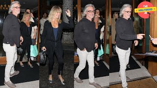 GOLDIE HAWN AND KURT RUSSELL WERE SEEN LEAVING DINNER WITH FRIENDS AT CIPRIANI IN BEVERLY HILLS [upl. by Rehpatsirhc]