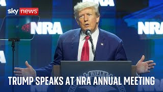 Donald Trump delivers a speech at the NRA Leadership Forum in Texas [upl. by Renruojos415]