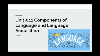 AP PSYCHOLOGY 35 Unit 511 Components of Language and Language Acquisition [upl. by Cortie]