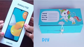 DIY pencil box from mobile box📦How to make pencil boxMobile box reuse idea [upl. by Meggs]