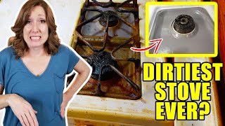 How to Clean Stove  Over a Decade of Grease Build Up Gone 💥 No Scrubbing [upl. by Marin536]