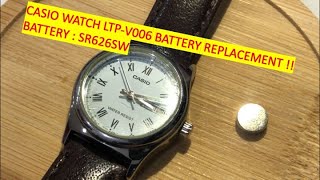 CASIO Watch LTPV006 Battery Replacement [upl. by Wildee869]