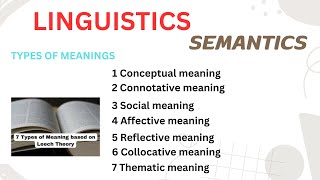 seven types of meaning in semantics by Geoffrey leech [upl. by Leirua]