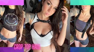 Asmr SHEIN casual crop top try on haul Crinkling soft spoken rambles [upl. by Tareyn]