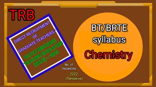 TRBBTBRTE 2023 Syllabus Chemistry👇👇 PDF available [upl. by Kcirederf]