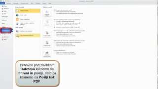 Microsoft Word 2010 Shranjevanje in pošiljanje dokumenta kot PDF [upl. by Hessler]