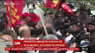 Proteste dure de Ziua Muncii în Franța și Turcia  Violență fără precedent în plină stradă [upl. by Wasson920]