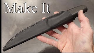 Making a leather sheath for a knife  Easy Tutorial [upl. by Iosep]