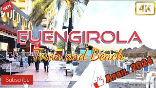 Fuengirola Town amp Beach  Update April 2024  sunshine walk  travel destination  Malaga Spain  4K [upl. by Oilla410]